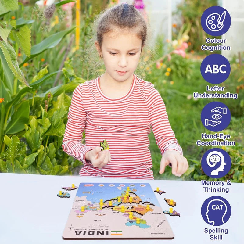 India Wooden Map Puzzle for Kids – Learn, Explore & Discover!