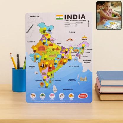 India Wooden Map Puzzle for Kids – Learn, Explore & Discover!