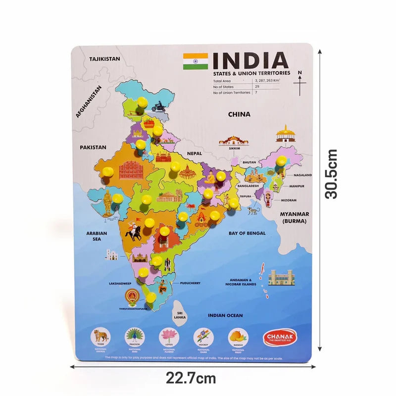 India Wooden Map Puzzle for Kids – Learn, Explore & Discover!